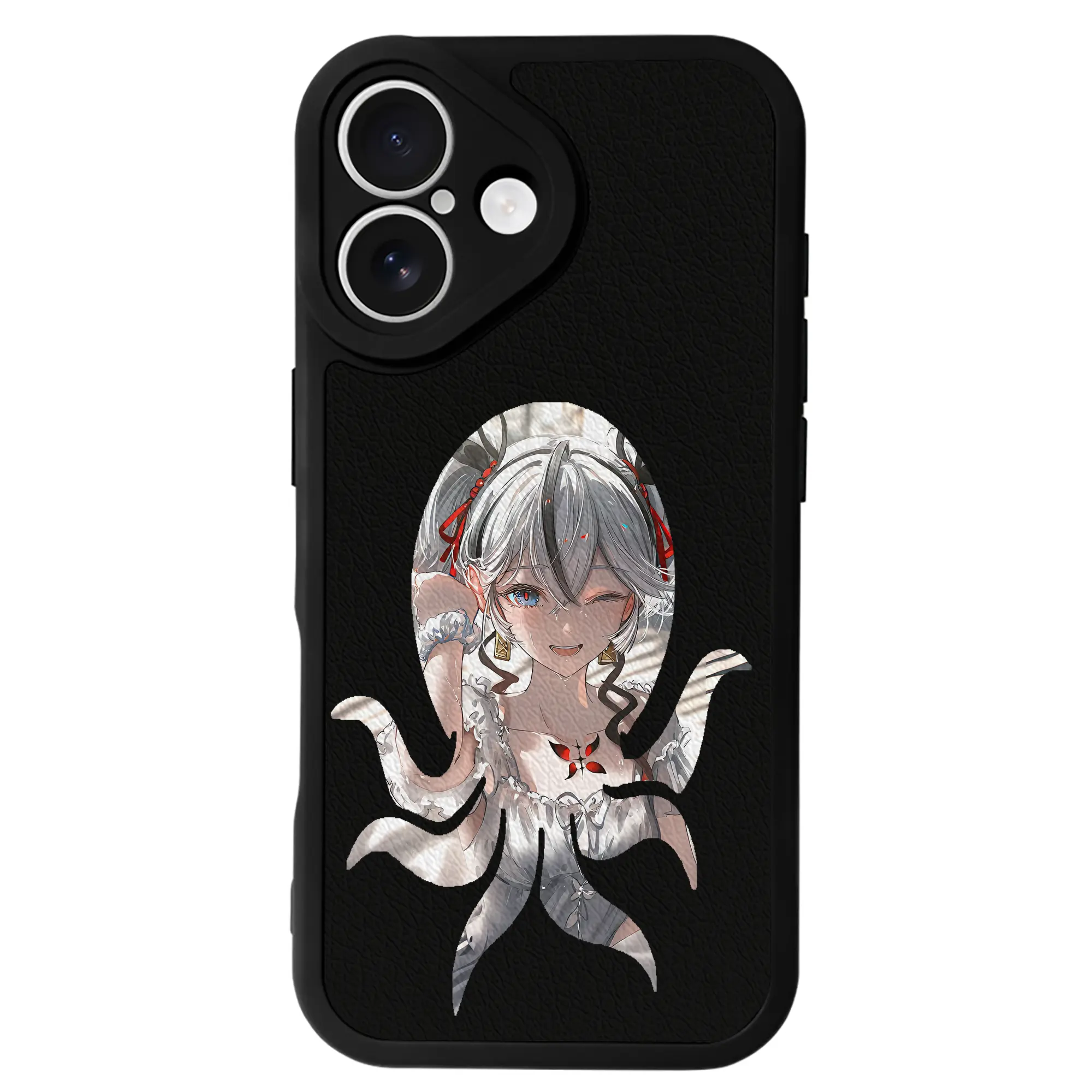 鳴潮 グッズ ツバキ - IPhone 16シリーズ対応 ・ シリコンスマホケース ・ レザー調 ・ 高精度フィット ・ 耐衝撃 ・ ワイヤレス充電対応 ・ 精密カット